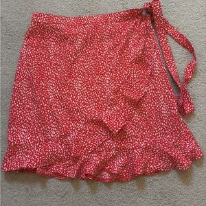 Nasty Gal coral adjustable tie skirt
